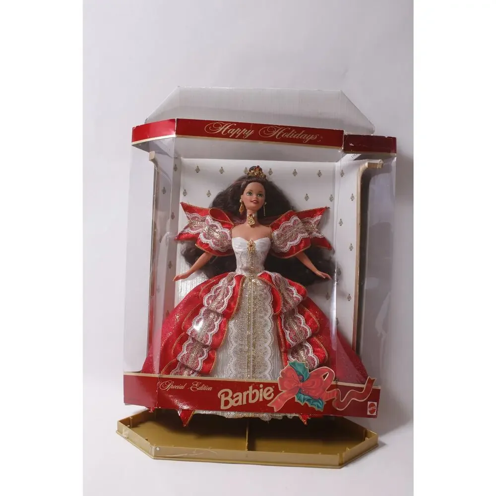 1997 Mattel Barbie Happy Holidays Doll Christmas Collectible Damaged Box ~